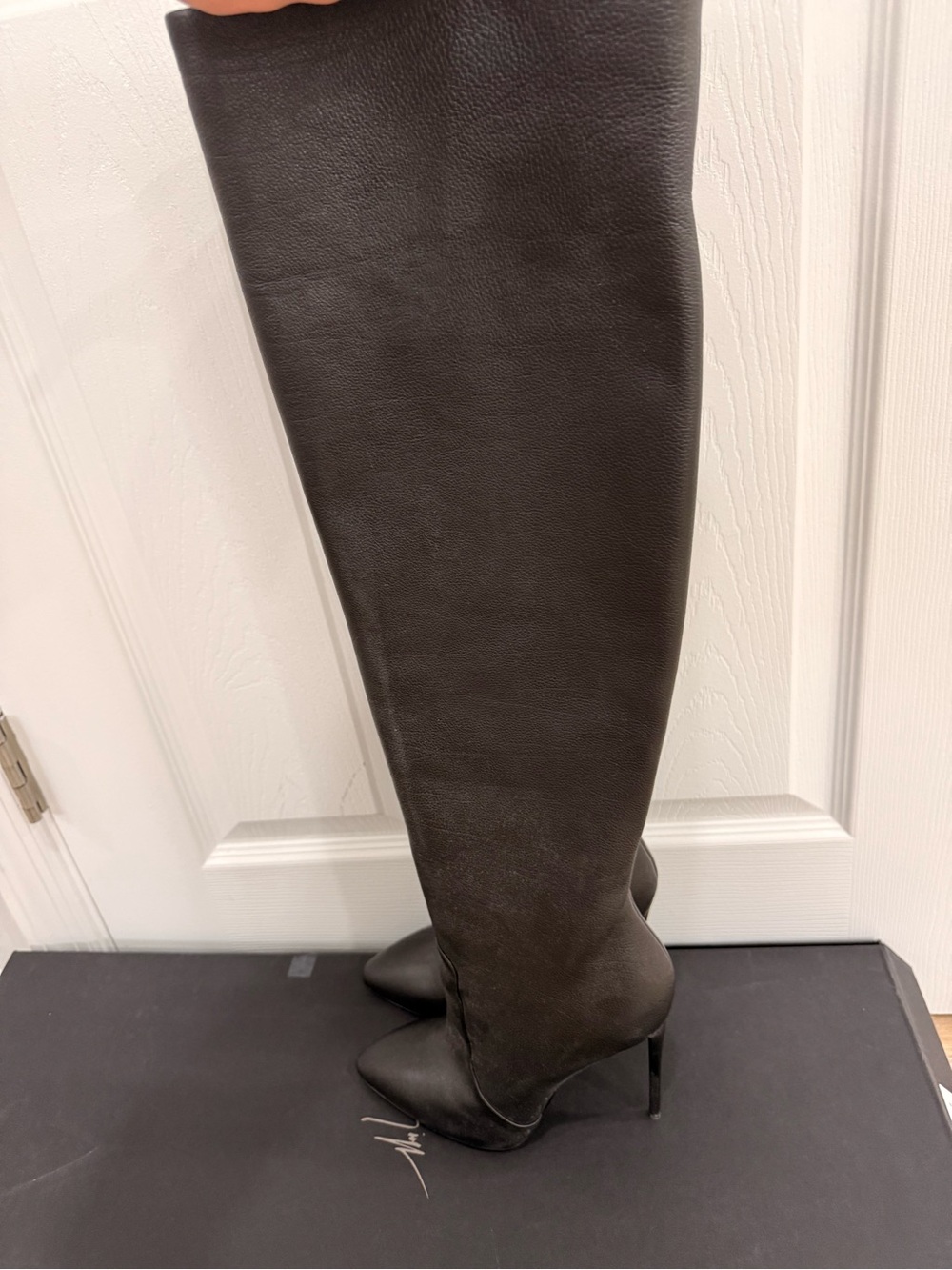 Giuseppe Zanotti Olinda Kiry Black Over-the-Knee Pointed-Toe Stiletto Boots